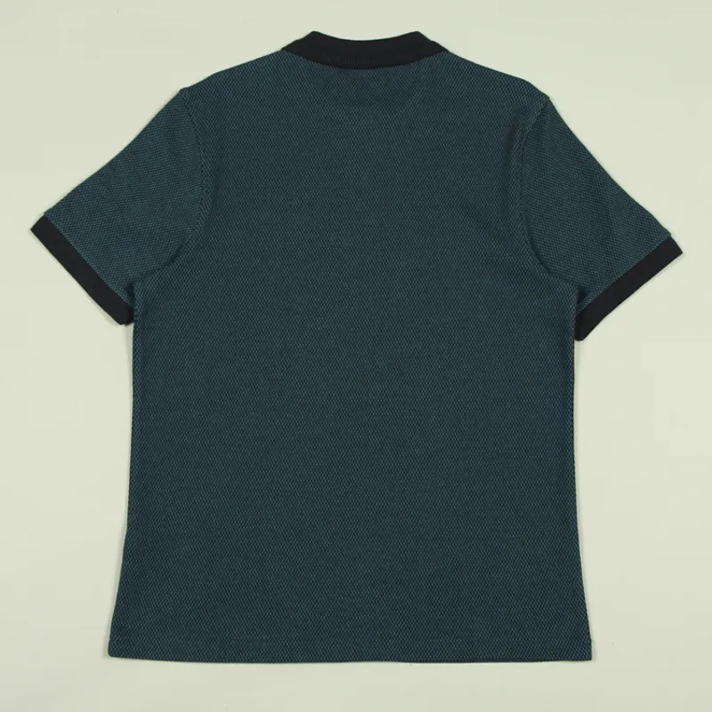 Farah Manu Micro Check Polo Shirt - Sailor Blue-2